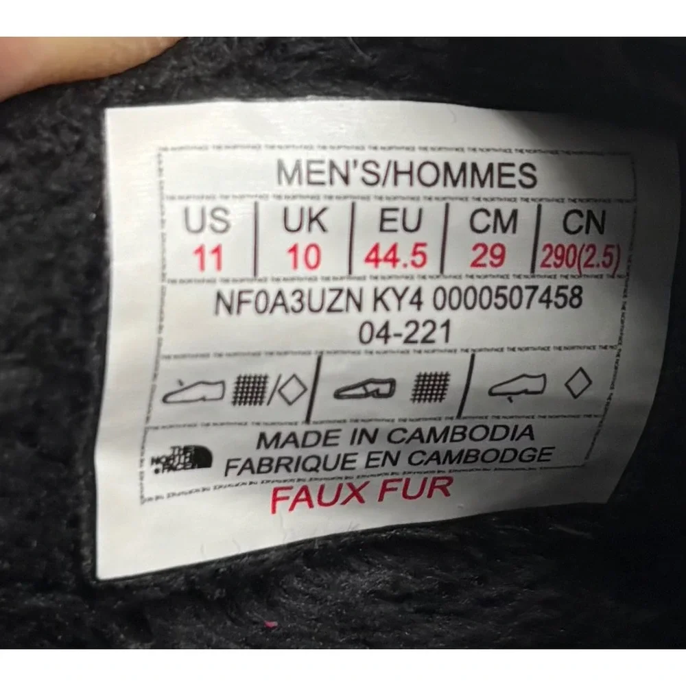 The North Face Mens ThermoBall Traction Mule V Black Slippers NF0A3UZN Size 11